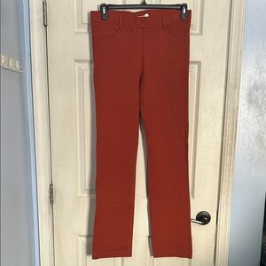 Betabrand orangish red pull on dress pants size large